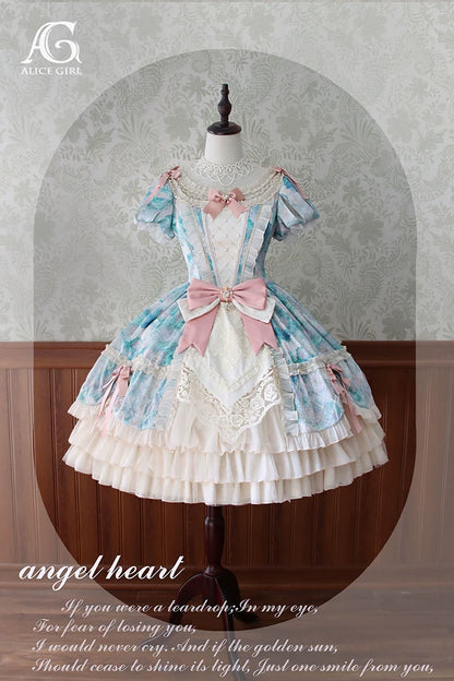 Alice Girl - Angel Heart - Sweet Lolita OP Dress, Tiered Ruffles