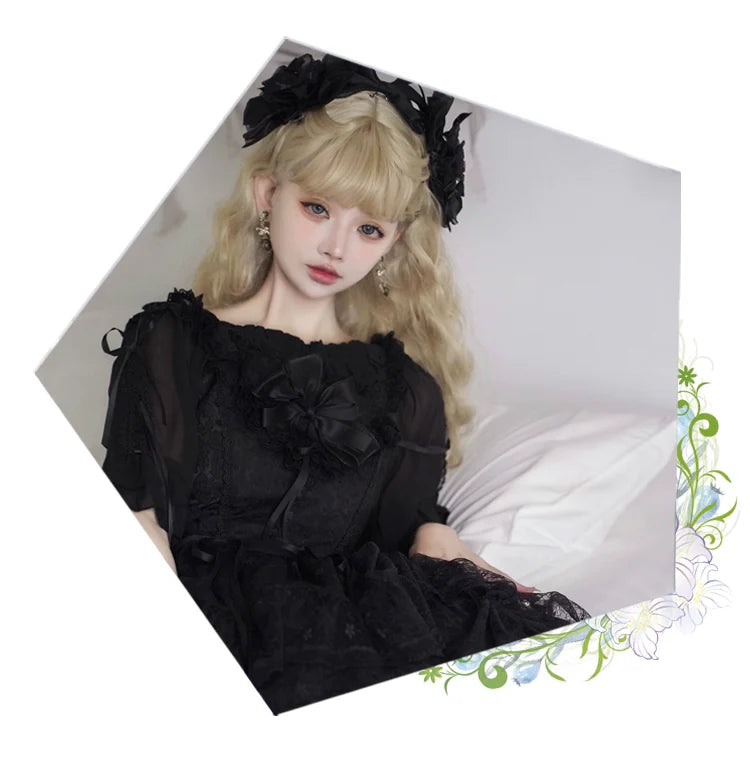 Eieyomi - Iris Love - Gothic Princess Lolita JSK Dress + Elegant Chiffon Top