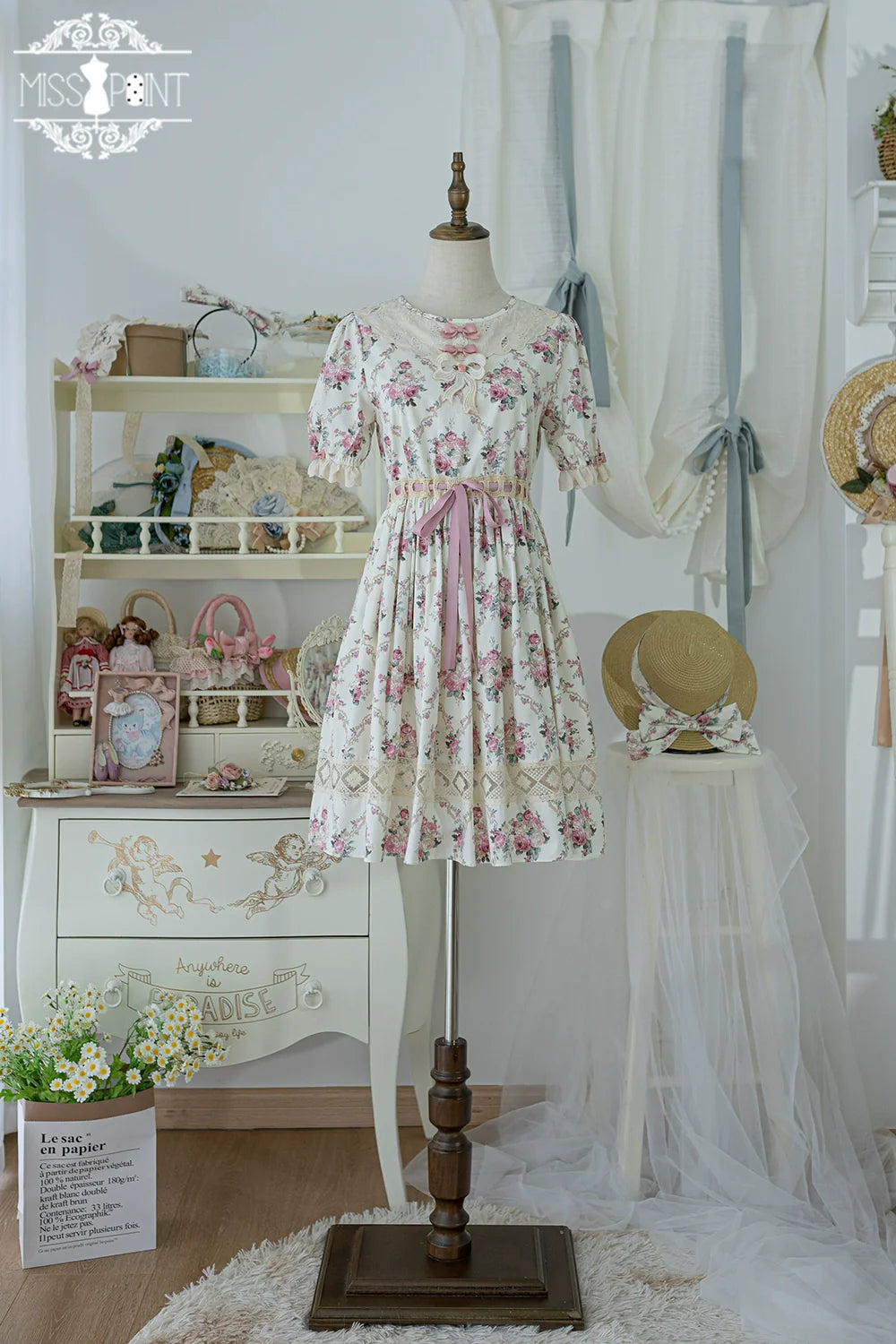 Miss Point - Customized Elegant Lolita OP Dress Cute Daily Girl Short Lolita Dress