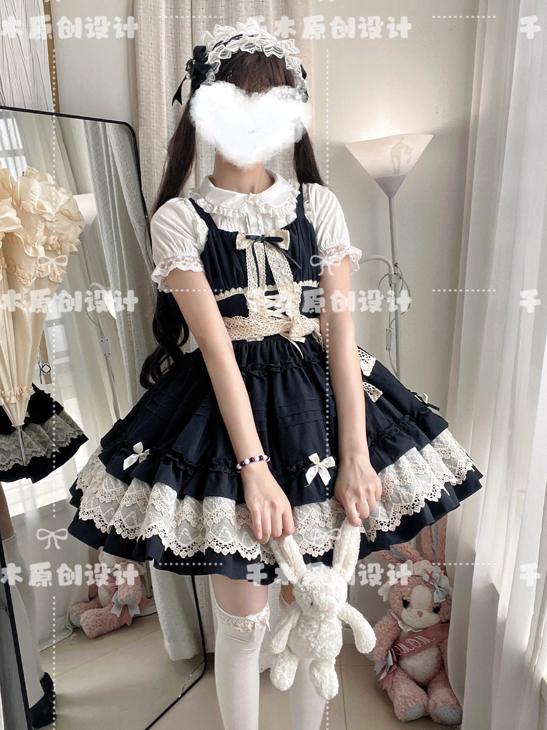 Qianmu - Vivian - Sweet Lolita JSK Doll Lolita Tiered Ruffles Dress