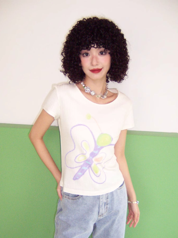 Printed short sleeve t-shirt【s0000007407】