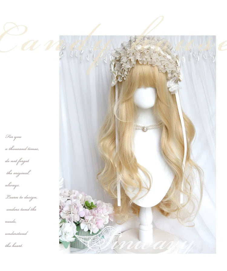 Sinwavy - Elegant Lolita Platinum Wig Long Curly Layered Wig