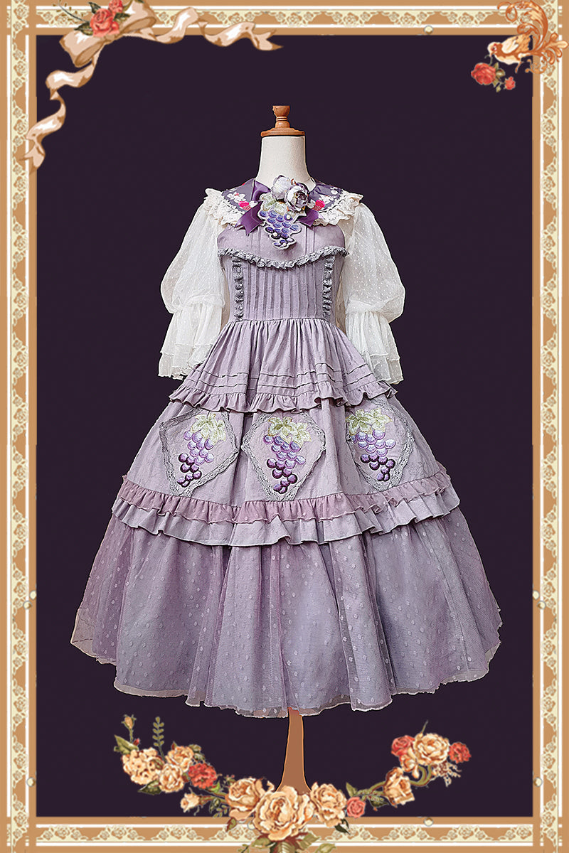 Infanta - Grape Manor - Country Lolita JSK Suit with Grape Embroidery