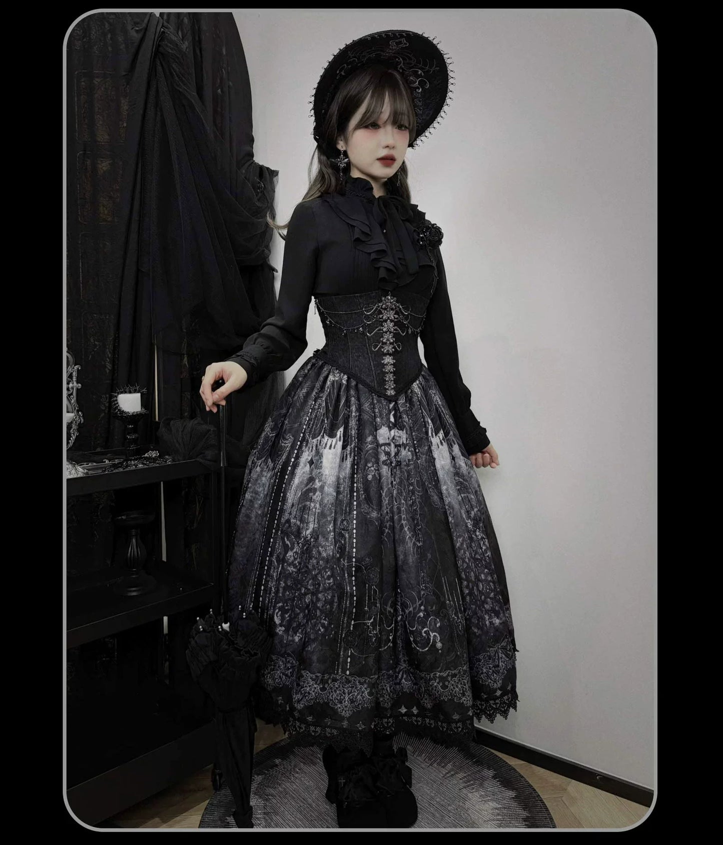 Susin Lolita - Bone-Eroded Butterfly - Gothic Lolita JSK & SK Set