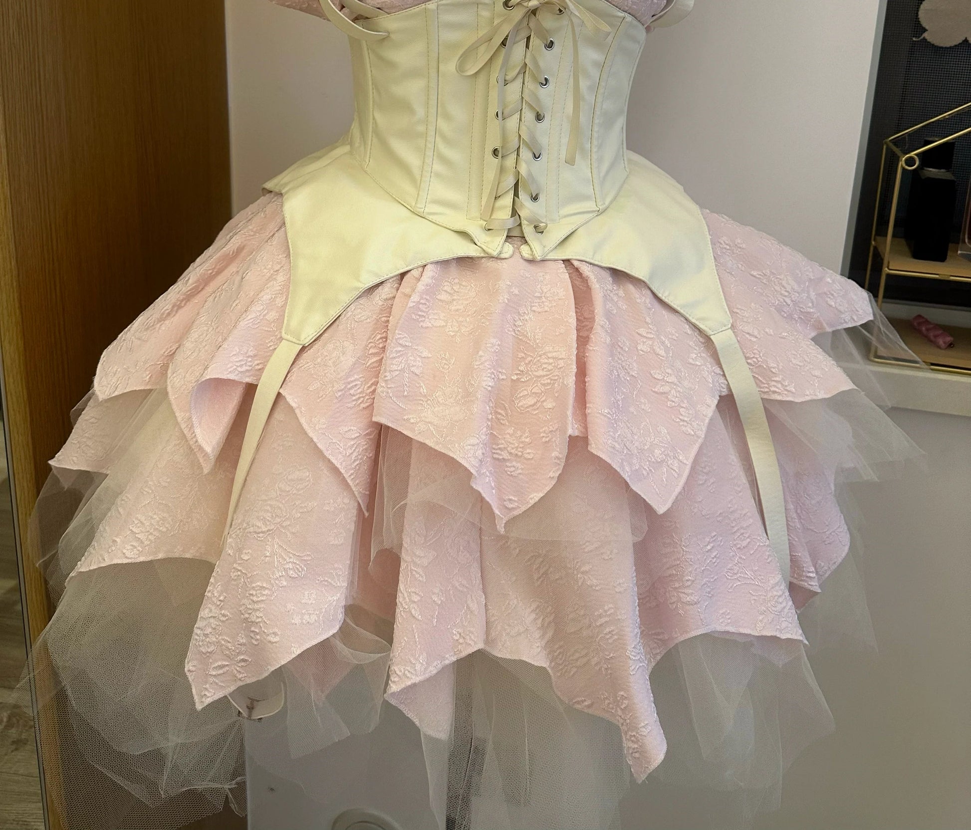 Kiko Lolita - Nightshade Princess - Beige Lolita Petticoat With Asymmetrical V-hem