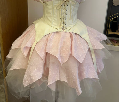 Kiko Lolita - Nightshade Princess - Beige Lolita Petticoat With Asymmetrical V-hem