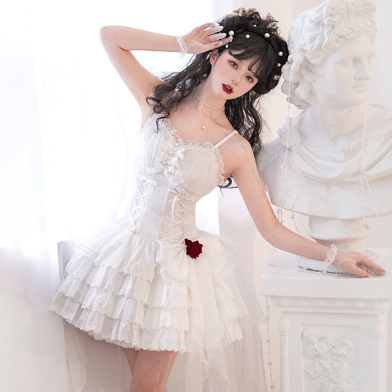 Letters from Unknown Star - Little Rose - Summer Casual Lolita Fashion Dress Sexy JSK
