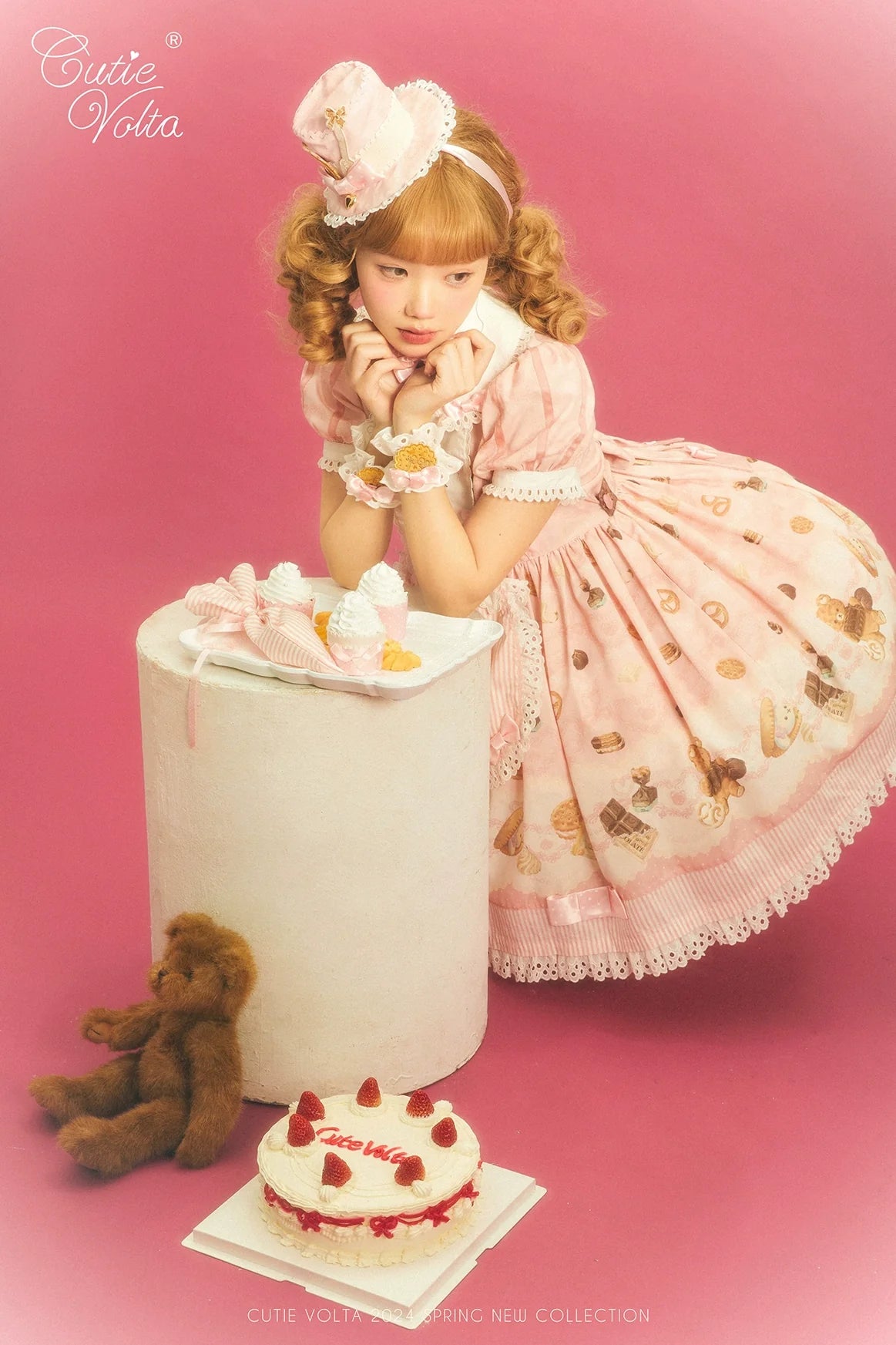 CutieVolta - Blissful Confectionery - Sweet Lolita OP Dress Bear Print JSK