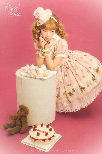 CutieVolta - Blissful Confectionery - Sweet Lolita OP Dress Bear Print JSK
