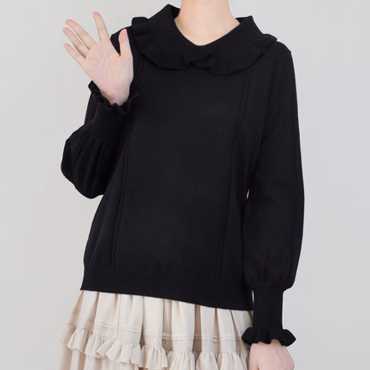 MIST - Japanese Style Lolita Sweater Puff Sleeves Knit Undershirt