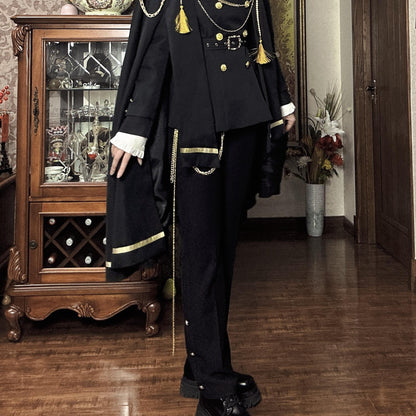 Gazing Galactic - Dawnbreak - Ouji Lolita Pants Suit with Military Coat and Cape