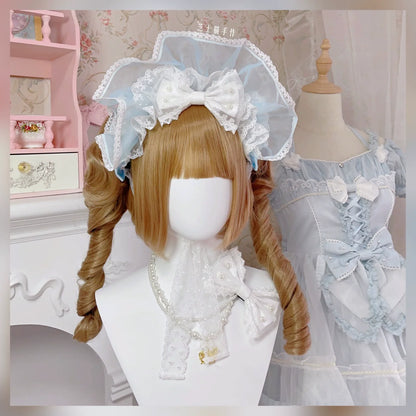 CheeseCat - Sweet Lolita Bonnet Organza Bow Headdress