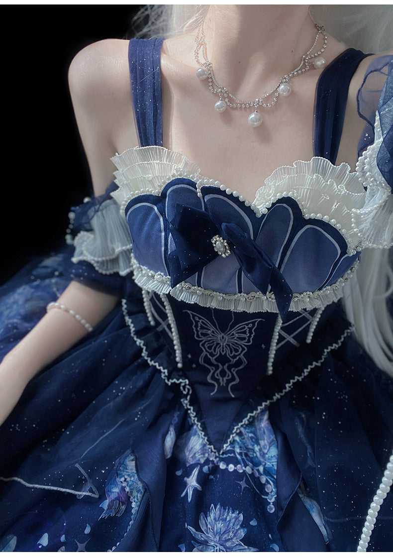 YingLuoFu - Original Elegant Lolita Blue Lolita JSK