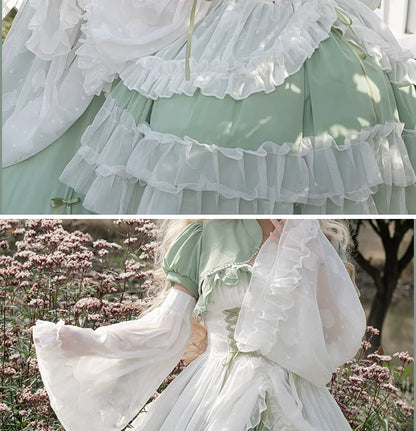 Daydream Whisper - Toting Basil - Wedding Lolita Dress Accessories Bolero Necklace Cuffs Side Clip