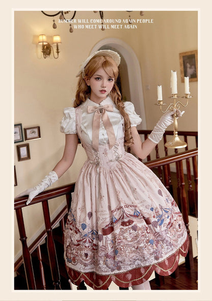Akiyama Future Studio - Miracle Circus - Kawaii Lolita Dress Bust-Supporting JSK with Circus Prints