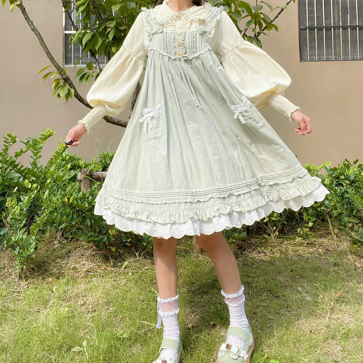 DMFS Lolita - Classic Lolita Blouse Mutton Sleeves Lolita Shirt
