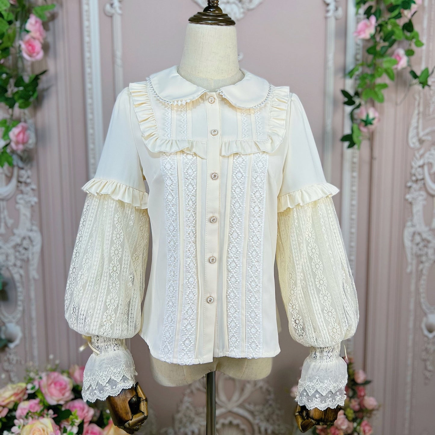 DMFS Lolita - Vintage Lolita Mutton Leg Sleeve Blouse Doll Collar Shirt