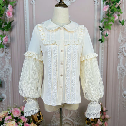 DMFS Lolita - Vintage Lolita Mutton Leg Sleeve Blouse Doll Collar Shirt