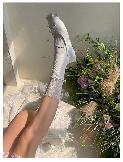 WAGUIR - Sweet Lolita Accessory Patchwork Lace Pile Socks