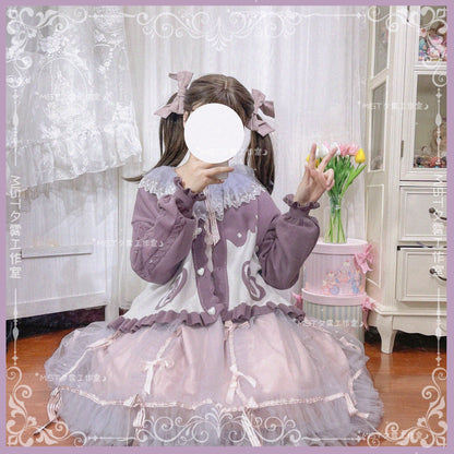 MIST - Beating Heart - Sweet Lolita Thick Sweater Coat Puff Sleeve