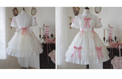 Eieyomi - Kawaii Lolita OP Dress Summer Dress Short Sleeve