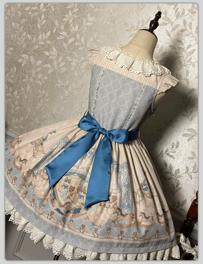 Alice Girl - Sea Salt Fairytale - Sweet Lolita JSK Doll-like Lolita Printed Dress