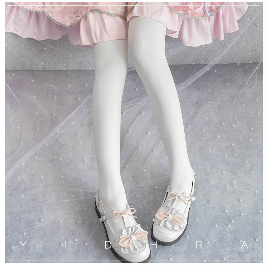 Yidhra - 120D Daily Lolita Velvet Spring Leggings, Solid Color