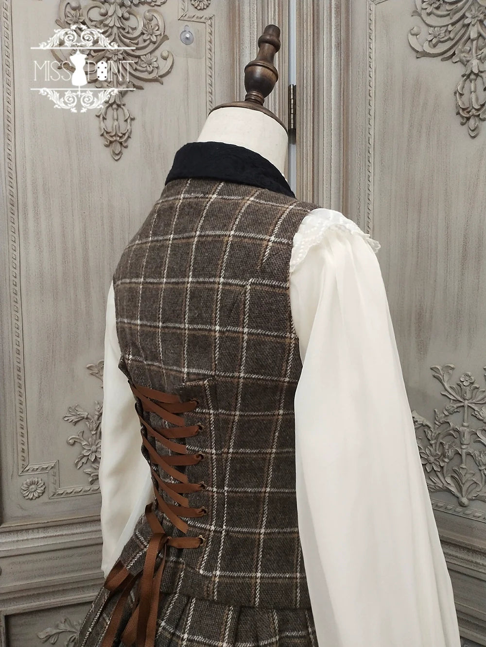 Miss Point - Rose - Elegant Lolita Pliad Print Vest Customized