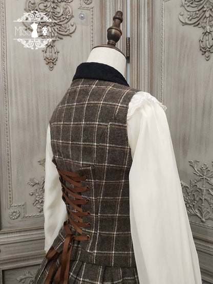 Miss Point - Rose - Elegant Lolita Pliad Print Vest Customized