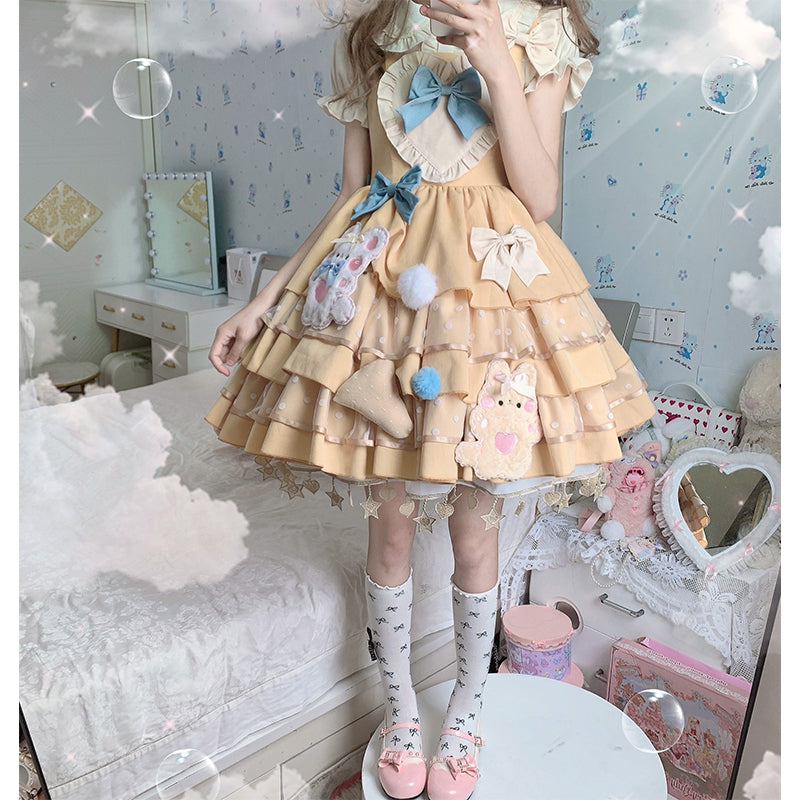 OCELOT - Bear Cheese - Sweet Lolita Jumper Dress Yellow Lolita JSK