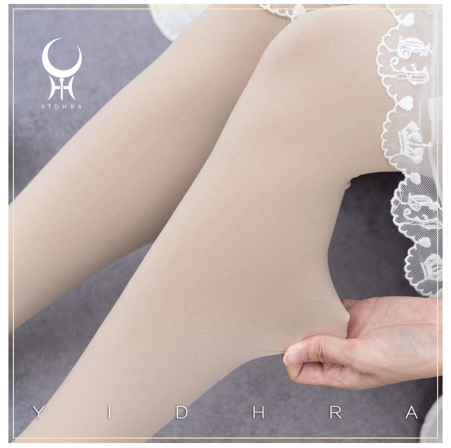 Yidhra - 120D Daily Lolita Velvet Spring Leggings, Solid Color