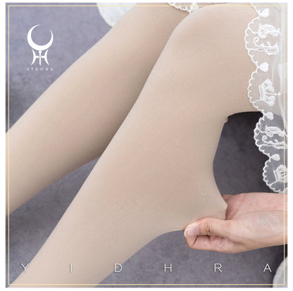Yidhra - 120D Daily Lolita Velvet Spring Leggings, Solid Color