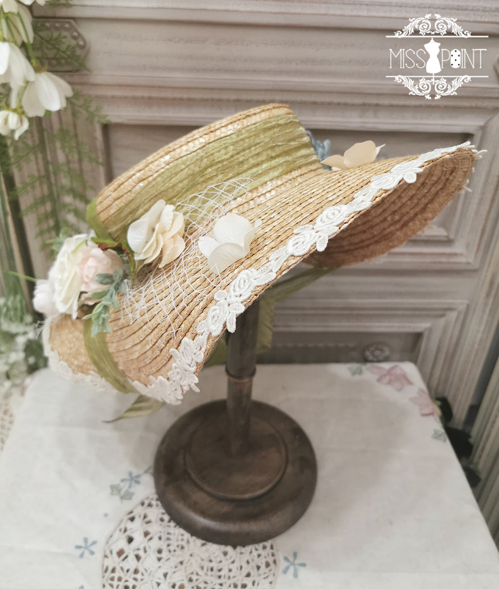 Miss point - Sally's Garden - Country Lolita Straw Top Hat