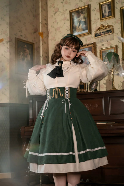 Miss Point - Golden Movement - Elegant Lolita Fishbone Skirt Customized