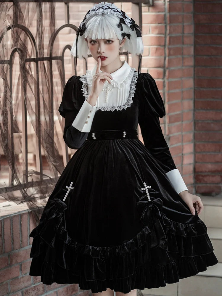 Sweet Date - Halloween Gothic Lolita OP Dress Princess Winter Dress