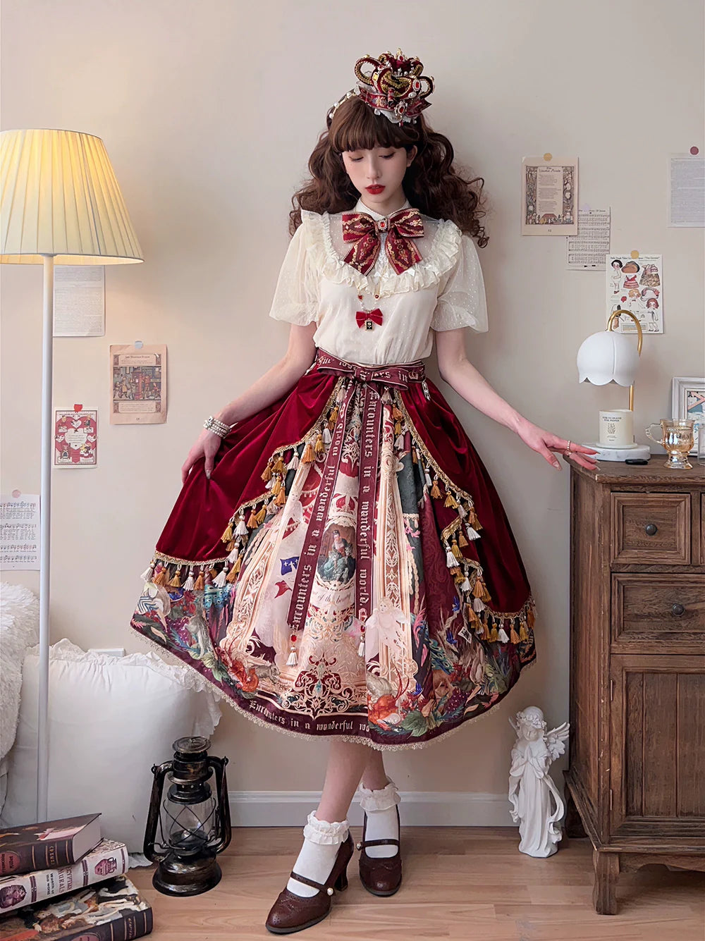 Miss Point - Kaleidoscope - Classical Lolita Shirt Dot Gauze Detachable Puff Sleeve Blouse Customized