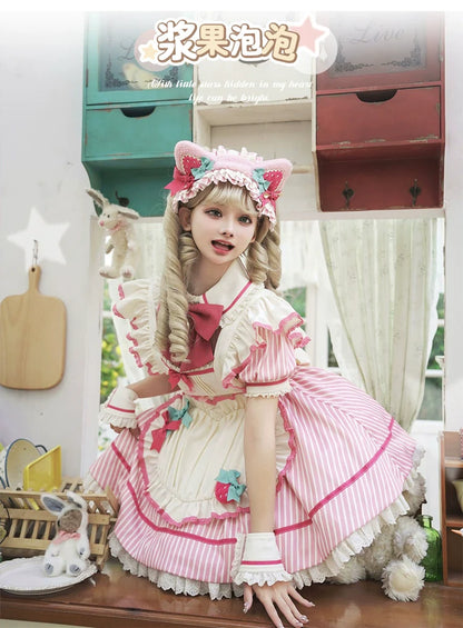 Sakurahime - Berry Bubble - Cute Lolita OP Dress Two Kawaii Styles