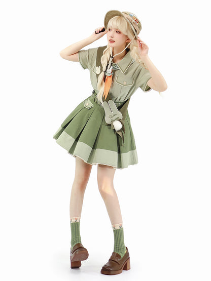 Piggy Bun - Bunny Trip - Retro Cute Green Accessories