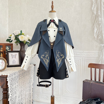 Designer's Gift - Narrative Poem - Ouji Lolita Shorts Suit with Shirt Cape and Vest