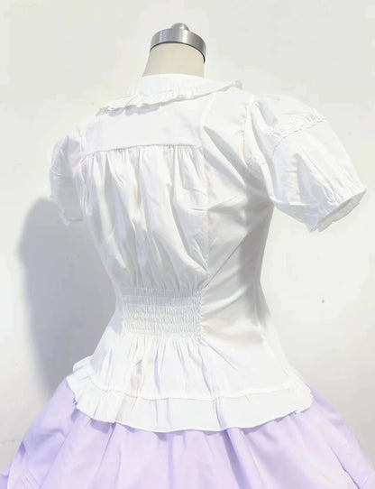 Sweet Angel - Daily Lolita Splicing Sleeve Shirt