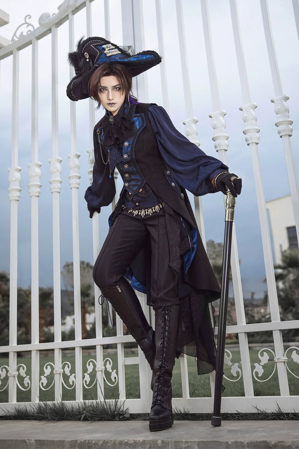Immortal Thorn - Night of Swordsmanship - Ouji Lolita Long Coat Male Lolita Sleeveless Coat