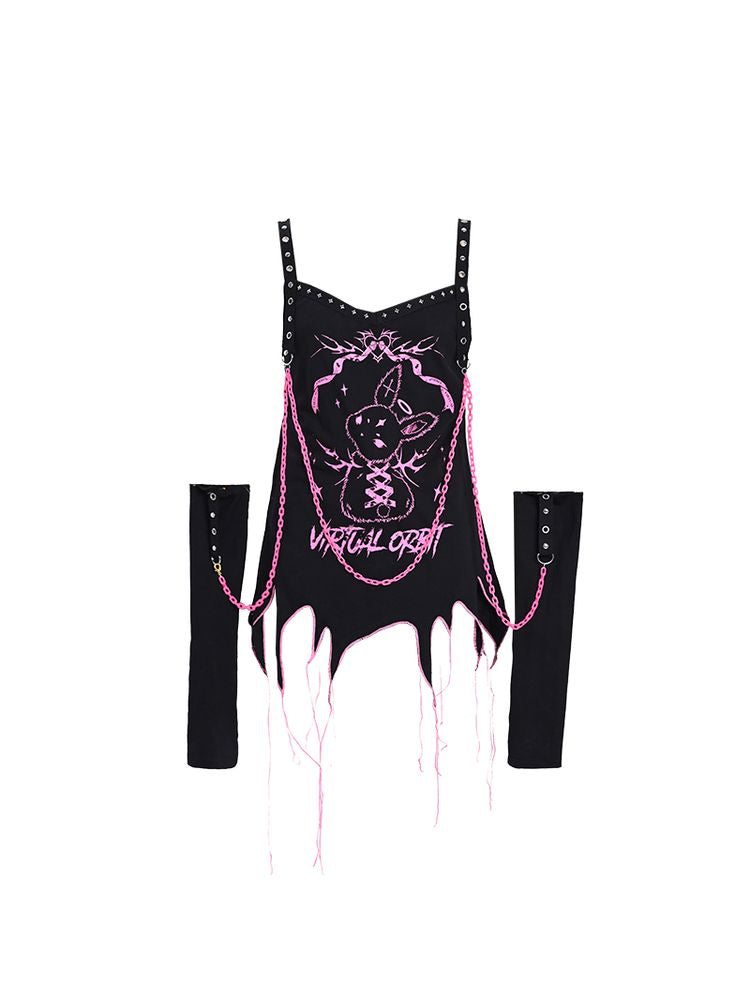 Bunny Print T-Shirt & arm sleeve【s0000002459】