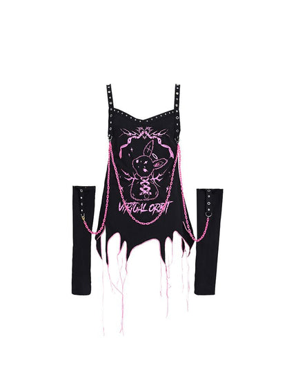 Bunny Print T-Shirt & arm sleeve【s0000002459】