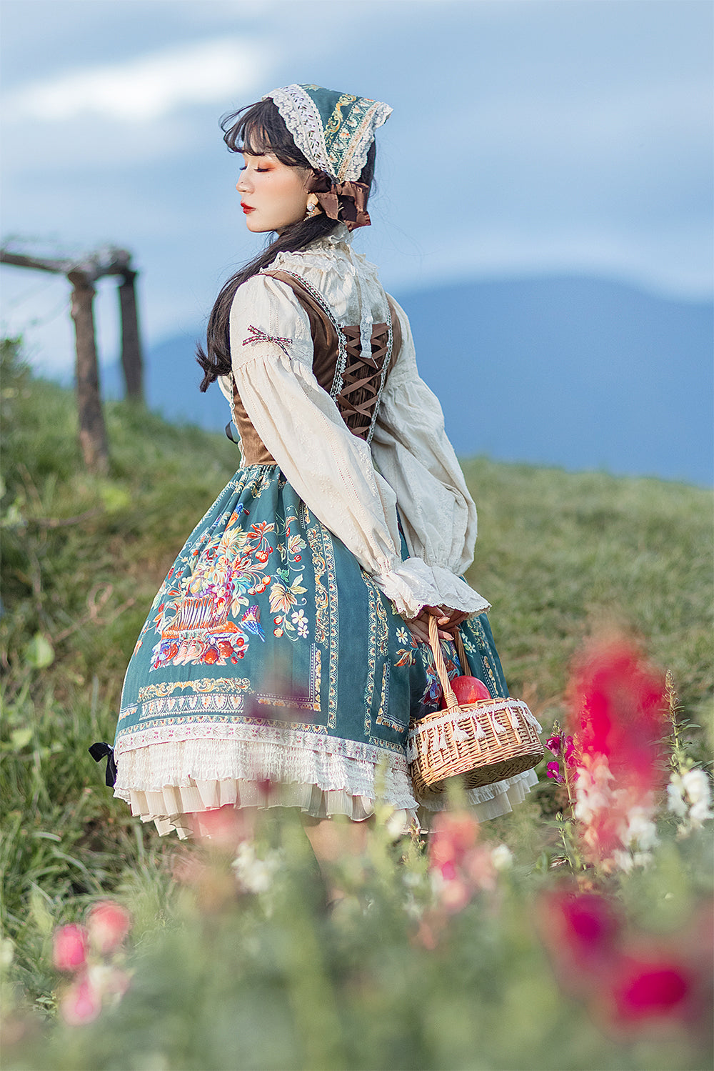 Miss Point - Praise of Abundance - Bavarian Velvet Lolita Jumper Dress