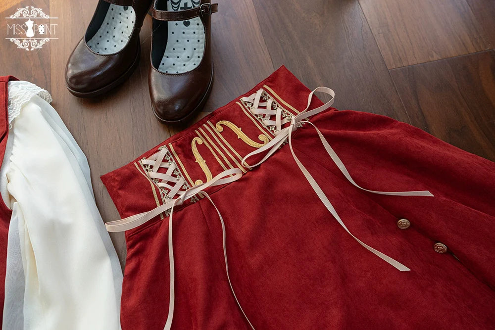 Miss Point - Golden Movement - Elegant Lolita Fishbone Skirt Customized