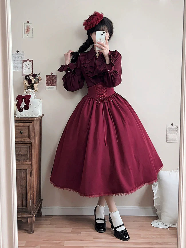 Forest Song - Astris - Classic Lolita SK Double-sided Wearing Fishbone Skirt