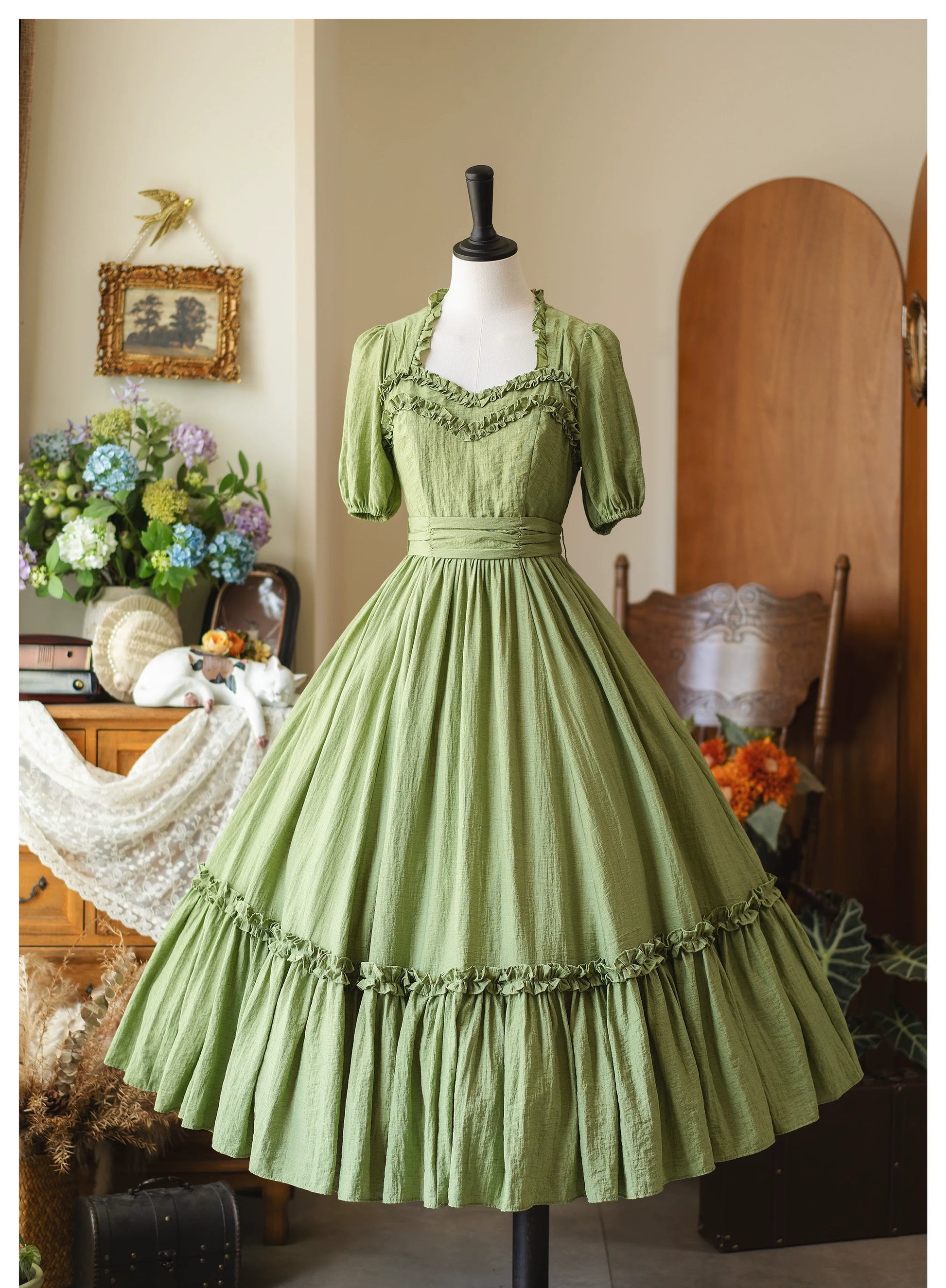 Forest Wardrobe - Forest Pastoral - Elegant Lolita Square Neck Long OP