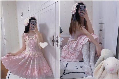 Sweet Angel - Balletcore Sweet Lolita Pink Dress Set