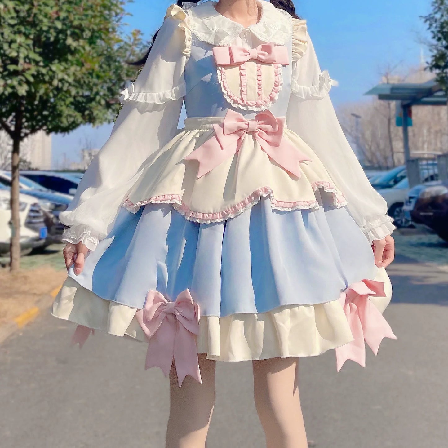 DMFS Lolita - Sweet Lolita Blouse Double-layered Puff Sleeves Lolita Shirt