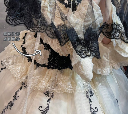 AuroraBorealis - Moonshadow - Gorgeous Wedding Lolita Dress Set Embroidered JSK SK and Bodice